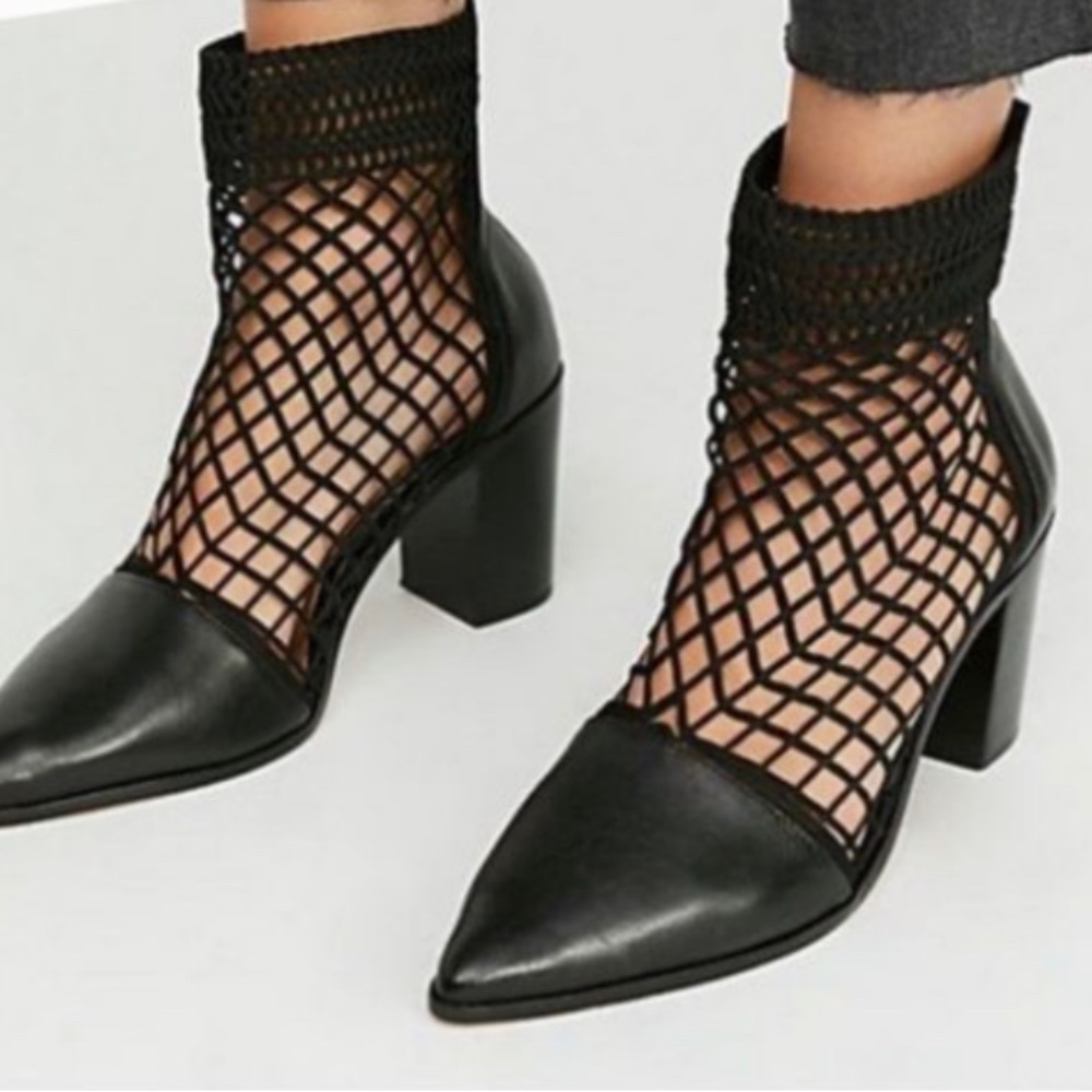 SCHUTZ fishnet bootie